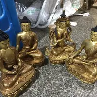 在飛比找樂天市場購物網優惠-7寸西藏工藝藏傳密宗純銅鎏金佛像黃銅佛擺件