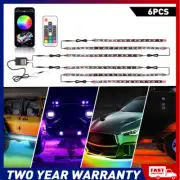 60+120 RGB Under Car Neon Light Tube Glow Underglow LED Underbody Strip Lights
