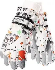 [BORATO] Kids Ski Snow Gloves,Waterproof Snow Ski Gloves Warm Mittens - Anti-Slip Windproof Snowboard Gloves for Winter, Boys Girls Outdoor Skiing Skating