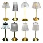 Crystal Table Lamp Metal Rechargeable Touch Desk Light (Small Square Crystal) HO