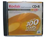 KODAK 24 KARAT GOLD PRESERVATION DISC CD-R 52X 700MB 80MIN 300 YEAR ARCHIVAL
