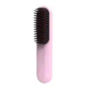 NNEDSZ Pink Wireless Hair Straightening Brush - Portable 2-in-1 Styling Tool wit