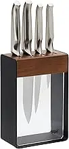 Furi Pro Limited Edition Knife Block Set 5 Piece – Stainless Steel Knives with Walnut Block, Superior Cutting Performance, Ergonomic Anti-Fatigue Handles