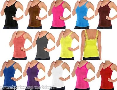 Womens TANKTOP Mopas WRINKLED CAMISOLE Lace Straps ONE SIZE TWC306 Fits S,M,L,XL