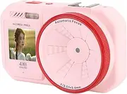 Digital Camera, 4K 64MP Dual Screens Camera,18x Digital Zoom Autofocus Selfie with 2.8 Inch and 1.54 Inch Screen, 1000mAh Battery, Portable Compact for School Travel (Pink)