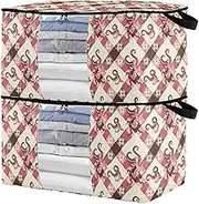 sanluoli 60L 2 Pack Large Underbed Storage Containers with Reinforced Handles, clear window Bag For Closet