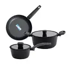 5pcs Marble Stone Non-Stick Cookware Set, Frypan, Saucepan, Casserole, Ceramic