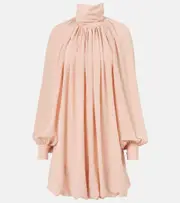 [Stella McCartney] Stella McCartney Gathered open-back silk chiffon minidress AU 2 pink