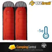 2 x OZTRAIL BLAXLAND JUMBO -5 C Duo Double Sleeping Bag 240 x 90cm