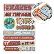 MultiCraft Handmade Stickers: 3D Chipboard Sentiments-Travel 12.5x18.5cm