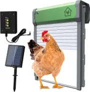 Automatic Chicken Coop Door, Solar Powered Chicken Door with Timer & Light Sensor, Full Aluminum Auto Chicken Door with 4 Modes, Poultry Coop Door wit