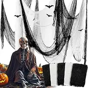 Halloween Decorations Indoor Creepy Spooky Cloth Black Gauze Freaky Spider Web for Wall Decor