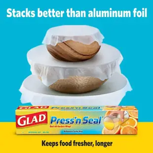 美國 Glad Press’n Seal 強力保鮮膜 神奇密封保鮮膜 防漏 密封 保存期限2024