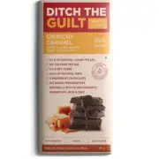 Sugar Free Chocolate-Crunchy Caramel (Zero Sugar) Vegan Dark 60g Bar highprotein