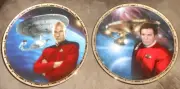 TWO Power Of Command Star Trek plates, Picard, Kirk
