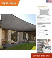 Durable 6' x 18' Dark Grey Shade Sail - Ideal for Patios, Gardens & Pools