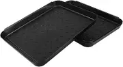 HEALSOPTHY 3pcs Long Boot Tray Plastic Shoe Mat for Indoor Use for Wet Shoes Space Saving Entryway Organizer Black Design