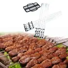 10x Grill Kebab Barbecue Skewers Roasting Reusable for Outside Grilling