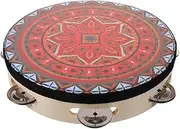 WESIEVYA Tambourine Hand Drum Decorative Percussion Instrument for Music Education Easy to Play for Beginners and Dance Performances