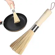 Brush for Wok - Wooden Wok Scrub Brush - Non-Scratch, Ergonomic Multifunctional Washing Tools for Home Or Commercial