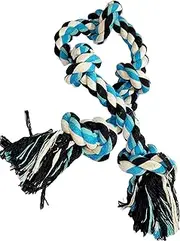 Chullbull 5 Knot Rope Toy, Super Strong Extra Durable Hand Braided for All Adult Dog Breeds, Labrador German Shepard Pitbull Retriever Multicolour