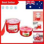 BPA-Free 2.6L Rice Cooker & 915ml Microwave Container - Dishwasher Safe Design
