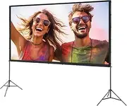 VEVOR Projector Screen with Stand, 120 inch 16:9 4K 1080 HD Outdoor Movie Screen with Stand, Wrinkle-Free Projection Screen with Tripods and Carry Bag, for Home Theater Cinema Backyard Movie Night