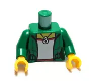 Lego - Minifigure Torso - Female, Green Jacket, Necklace