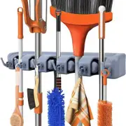 Broom Holder Wall Mount Wall Mount laundry room organization and storage for Garden Tools, Kitchen, Garage and Laundry