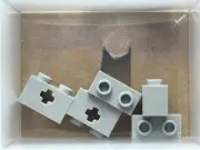 LEGO Parts - Light Bluish Gray Technic, Brick 1 x 2 Axle Hole - No 32064 - QTY 5