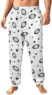 [Generic] Men's Sweatpants, Stars and Rugby Balls Pattern-10, Polyester Joggers, Sweatpants Jogging Pants for Workout Running