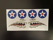 Cox .049 P-40 Warhawk Airplane Yellow Sticker Set (Reproduction)