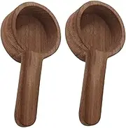 Wooden Scoop, 2PCS Wooden Coffee Scoop Measuring Spoons, 3.9 Inch Small Coffee Scoop, Reusable Wooden Tablespoon for Kitchen Tea Coffee Sugar Spice Beans-