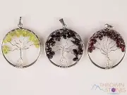 Tree of Life Crystal Pendant - GARNET, PERIDOT, Black TOURMALINE, Jewelry, E2001