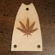 GUITAR TRUSS ROD COVER - Wood Burned - EPIPHONE Scoop Casino - POT LEAF Weed 420