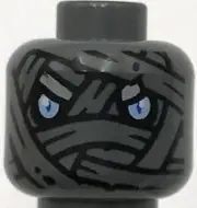 Lego New Dark Bluish Gray Minifigure Head Dual Sided Alien Chima Mummy Wrapping