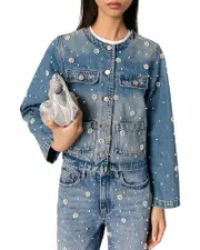 Maje Embellished Denim Jacket