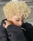 Short Afro Curly Blonde Pixie Cut Wigs for Women None Lace Wigs Synthetic Hair