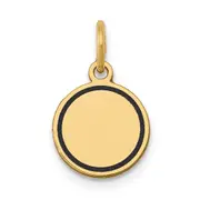 14k Yellow Gold w/Enamel .027 Gauge Circular Engravable Disc Charm