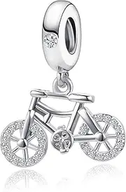 [QeenseKc] Love Bicycle Bike Dangle Charm Rainbow Crystal Sport Fan Bead for Pandora Bracelet