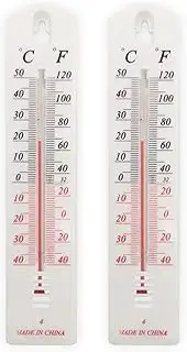 2PCS Outdoor/Indoor Thermometer,7.7 inch Patio Wall Thermometer with Double Scales ℃&℉,Room Thermometer Temperature Mounted for Home Office Garden Greenhouse