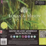 2 x Quilted Air Layer Waterproof Pillow Protector (One Pair) Logan & Mason NEW