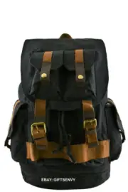 13x20 Double Buckle Brown Straps Canvas Backpack Outdoor Travel Hiking Backpack