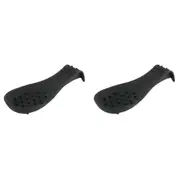 2x Dexas 25.5cm Silicone Spoon Rest Kitchen Cooking Utensil Rack Holder Black