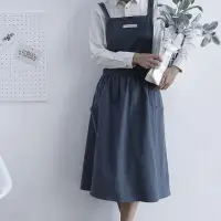 在飛比找momo購物網優惠-【E.City】日式雙袋圍裙工作衣(下廚 工作 畫畫)