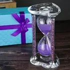 60 Minutes Sand Timers,Heart Shaped Crystal Hourglass, Sand Clock with Gift Box