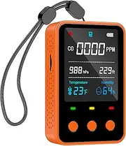 Gedsffati PT06-UStoEU Portable Carbon Monoxide Detector Alarm CO Meter for Travel/Camping/Camping/Mountaineering,Orange