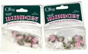 2 pack Offray Sheer Rose 8 Pieces Ribbon Boutique Accessories 100% Polyester