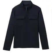 prAna MENS WOOL BLEND 1/4 ZIP BROOKLAND SWEATER SIZE XL NWT $129 NAUTICAL