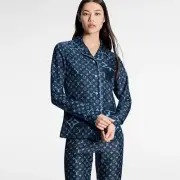 NWT $2.1K Louis Vuitton Midnight Mixed Monogram Pajama Shirt, 34 (FR), 2 (US)